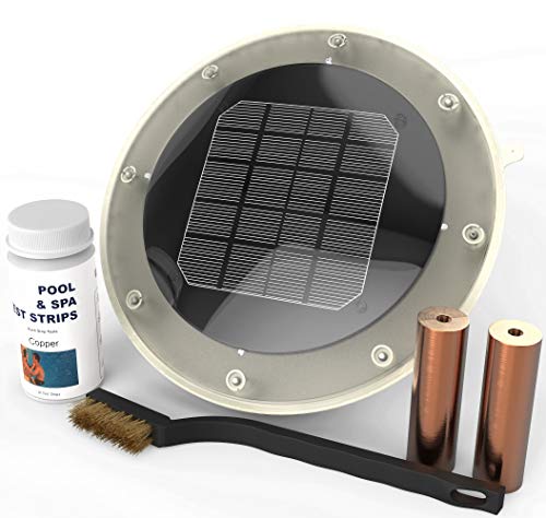 Solar Pool Ionizer Kills Algae Using 80 Less Chlorine Keeps Water Sparkling Clear Without Algaecides Treats Swimming Pools 500 to 35 000 Gallons Save up to 650 per year in Chemicals 1 Solar Pool Ionizer Kills Algae Using 80 Less Chlorine Keeps Water Sparkling Clear Without Algaecides Treats Swimming Pools 500 to 35 000 Gallons Save up to 650 per year in Chemicals