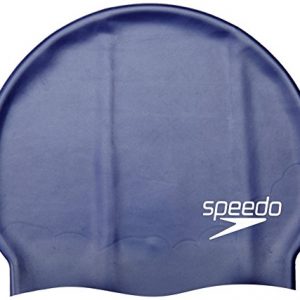 Speedo Elastomeric Solid Silicone Swim Cap  Starry Blue  1SZ