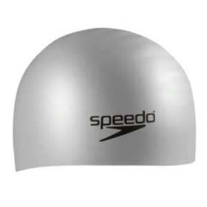 Speedo Silicone Long Hair Swim Cap  Silver