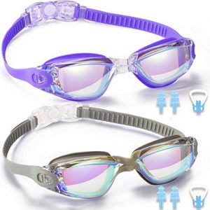 Swim Goggles  2 Pack Swimming Goggles for Adult Men Women Youth Kids Child  No Leaking Anti Fog UV 400 Protection Waterproof 180 Degree Clear Vision Triathlon Pool Goggles