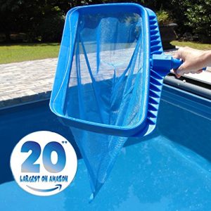Swimming Pool Skimmer Net by SwimPur Fine Mesh Deep Bag Leaf Catcher Cleaner Extra Large for Faster Cleaning 20 Inch Wide