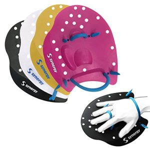 Synergy Hand Paddles for Swim Training (Black Large)