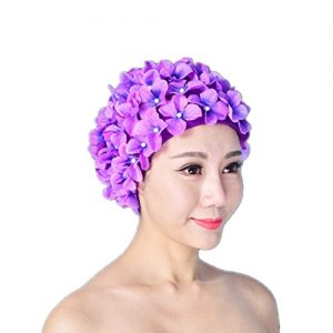 TINKSKY Floral Swim Cap Hat Bathing Swimming Shower Caps Petal Stylish For Women