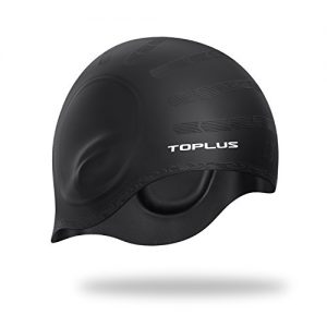 TOPLUS Swim Cap  Lightweight Silicone Solid Swimming Caps with 3D Ergonomic Design Ear Pockets for All Ages and All Hair Lengths  Great Elasticity and No Deformation  Comes With Nose Clip   Ear Plugs
