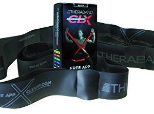 TheraBand CLX Resistance Band with Loops  Fitness Band for Home Exercise and Workouts  Portable Gym Equipment  Best Gift for Athletes  Individual 5 Foot Band  Black  Special Heavy  Advanced Level 1