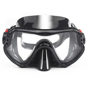 To Max Diving Mask Professional Adult Scuba Mask Tempered Glass Single Lens Mask for Maximum Vision Black