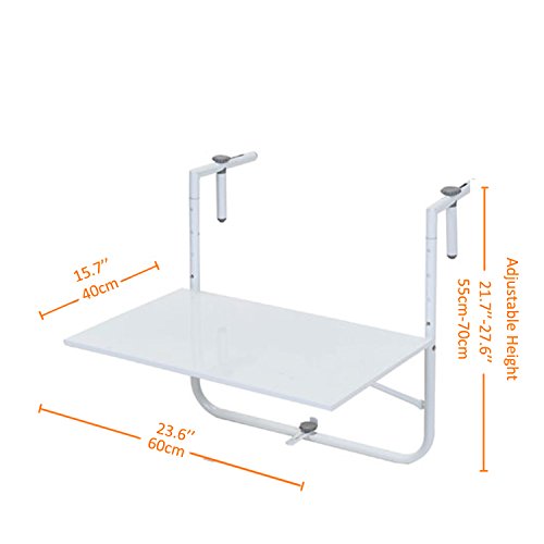 grand live Patio Folding Deck Hanging Table Outdoor Garden Balcony Table-White 1 grand live Patio Folding Deck Hanging Table Outdoor Garden Balcony Table-White