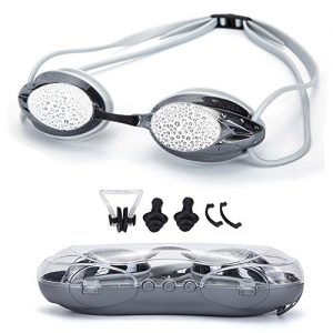 only U Swimming Goggles Anti Fog Shatterproof UV Protection No Leaking with Silicone Nose Clip Ear Plugs and Protection Case Swimming Goggles Suit for Men Women Kids Best Swim Goggles