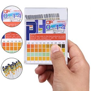 pH Test Strips 0-14 0 5 Accuracy 100ct Esee pH Strips pH Test Paper to Test Drinking Water Food Pools Aquariums Monitor Body pH Levels for Alkaline Acid Using Saliva and Urine