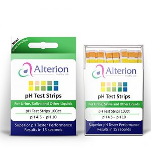 pH Test Strips 100ct by Alterion - Fast   Simple pH Strips for Urine and Saliva - Quick and Accurate Results in 15 Seconds